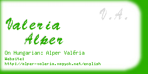 valeria alper business card